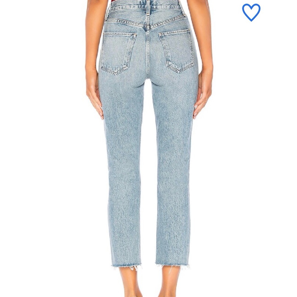 Agolde Riley High Rise Straight Crop Raw Hem Size 27 - Picture 2 of 8